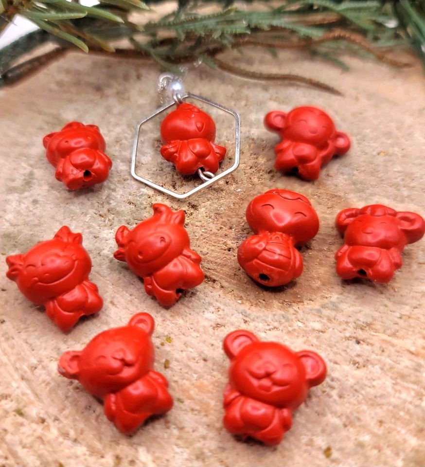 Unique Nature Red cinnabar Carved Chinese Zodiacs Pendant Necklace