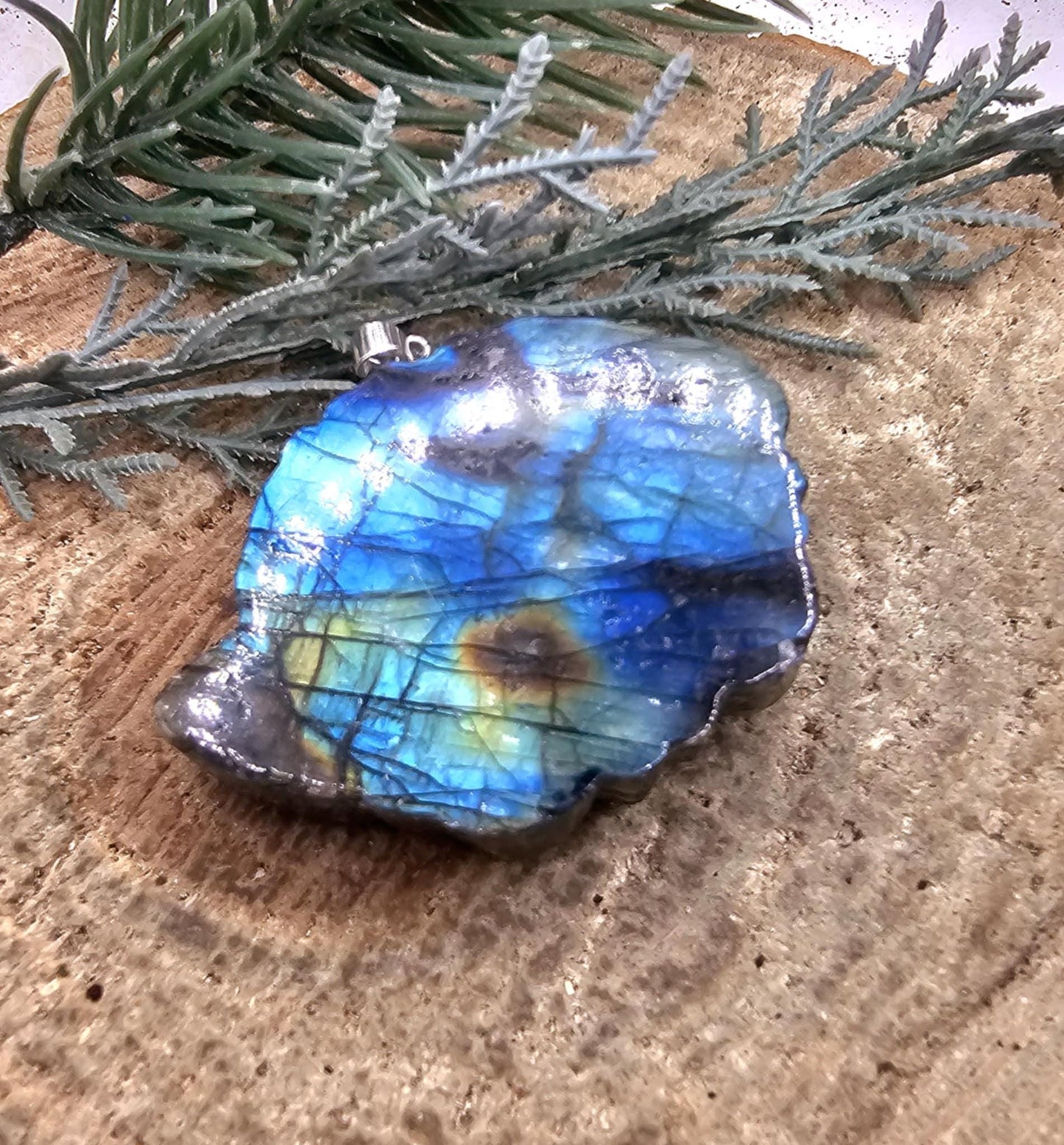 Nature Labradorite Carved Flashy Cute Hedgehog Pendant Necklace
