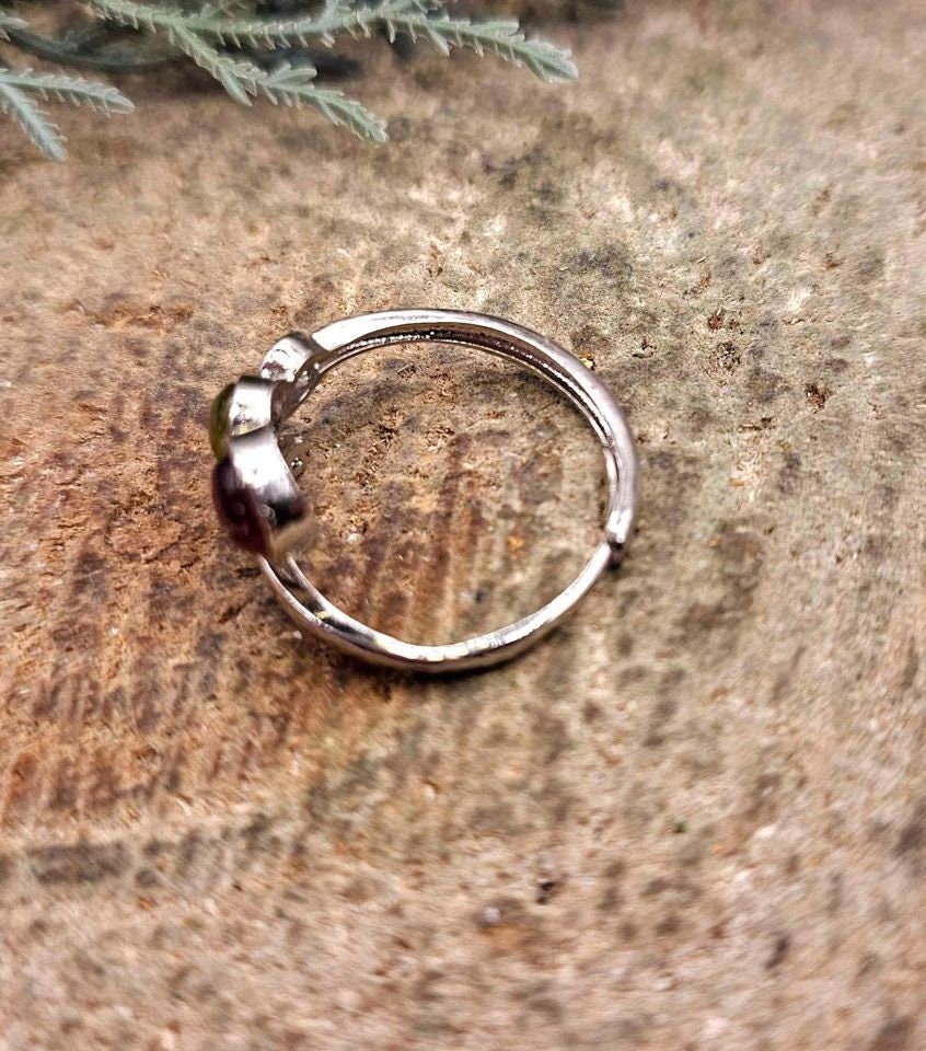 Beautiful Mixed Tourmaline Adjustable Sparking Adjustable Ring