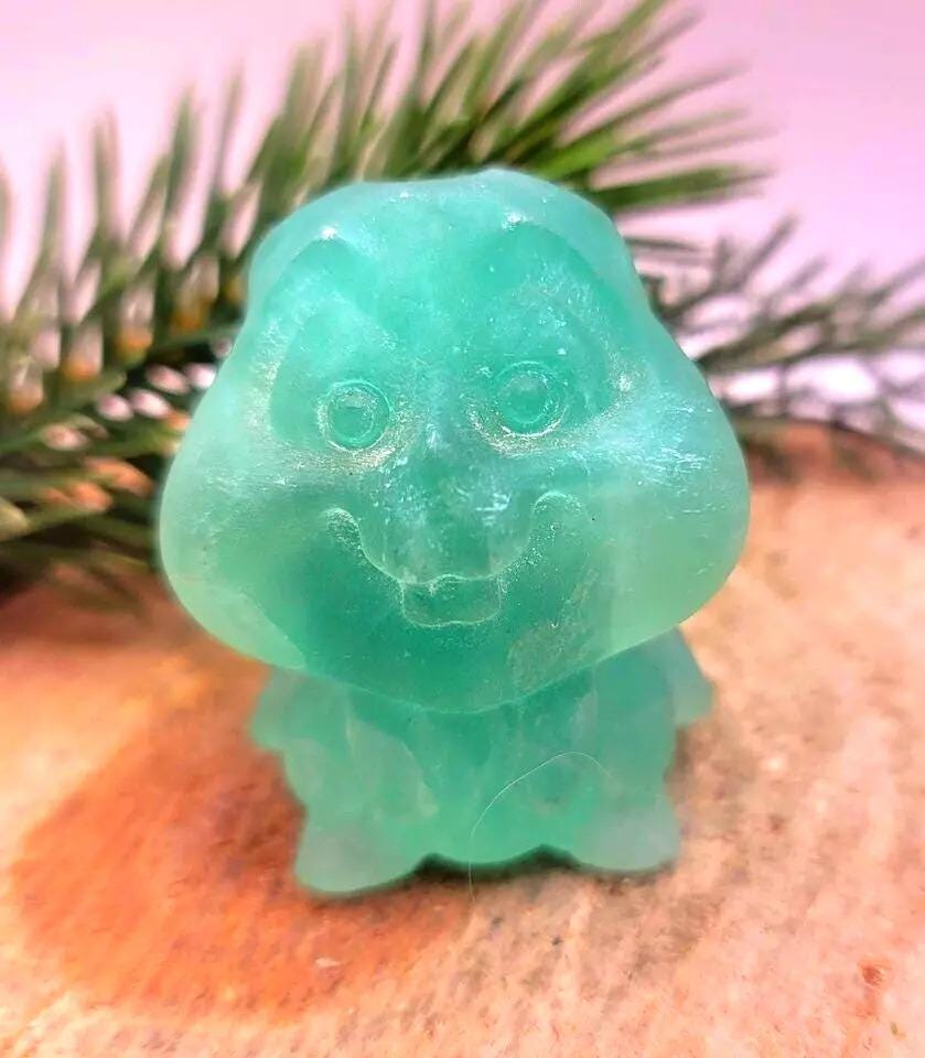 Cheerful Nature Fluorite Hand Carved Big Cheek Rabbit Figure