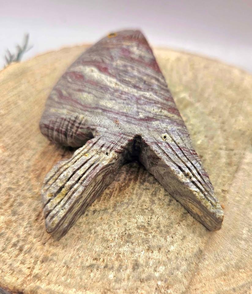 Nature Dragon Blood Stone Hand Carved 4" Big Fish Figure