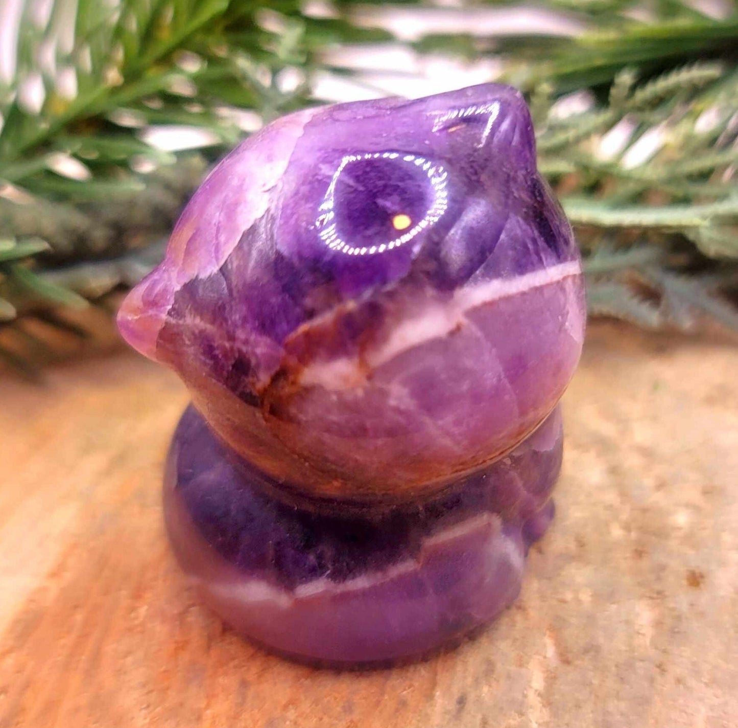 Nature Stone Hand Carved Cute Cat Decor Figure