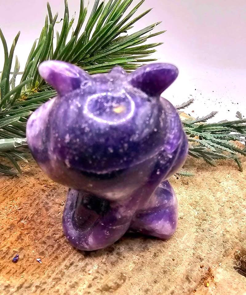 Nature Purple Lilacs Stone Hand Carved Fairy Figure