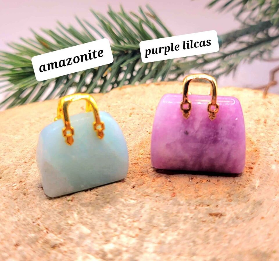 Beautiful Nature Crystal Stone Handbag Pendant Necklace