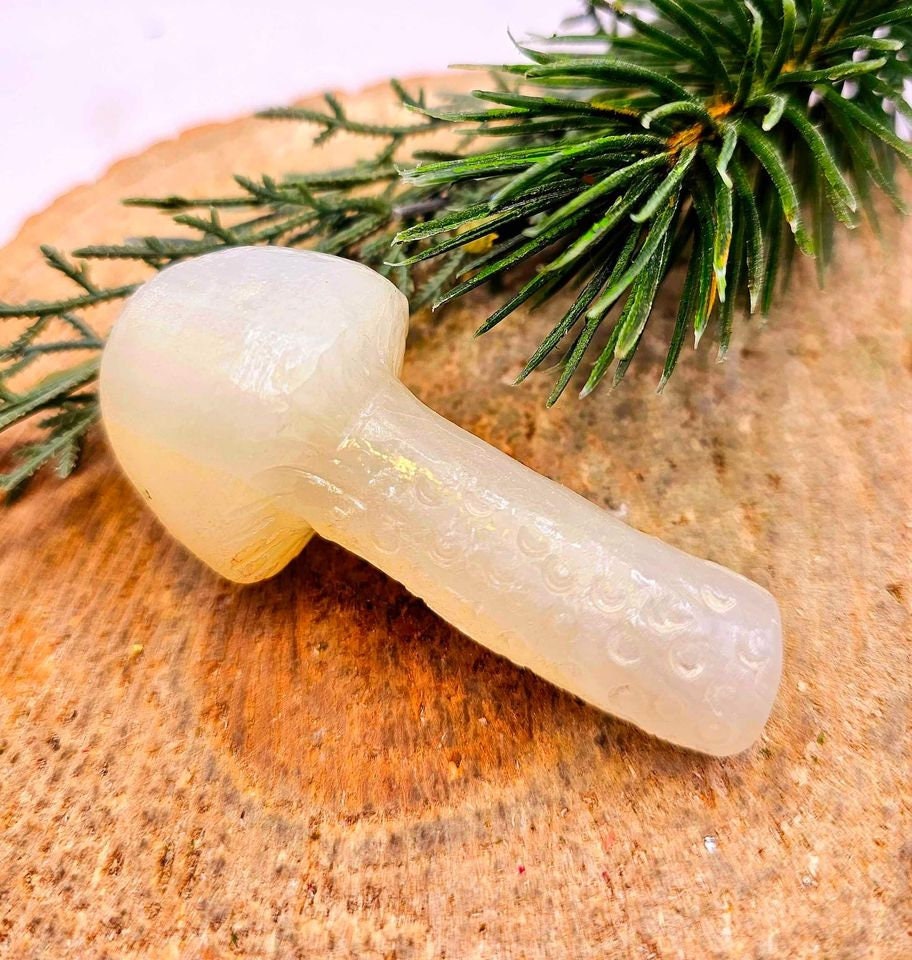 Rare Nature Agate Hand Carved 2.8" Big Mushroom Figure