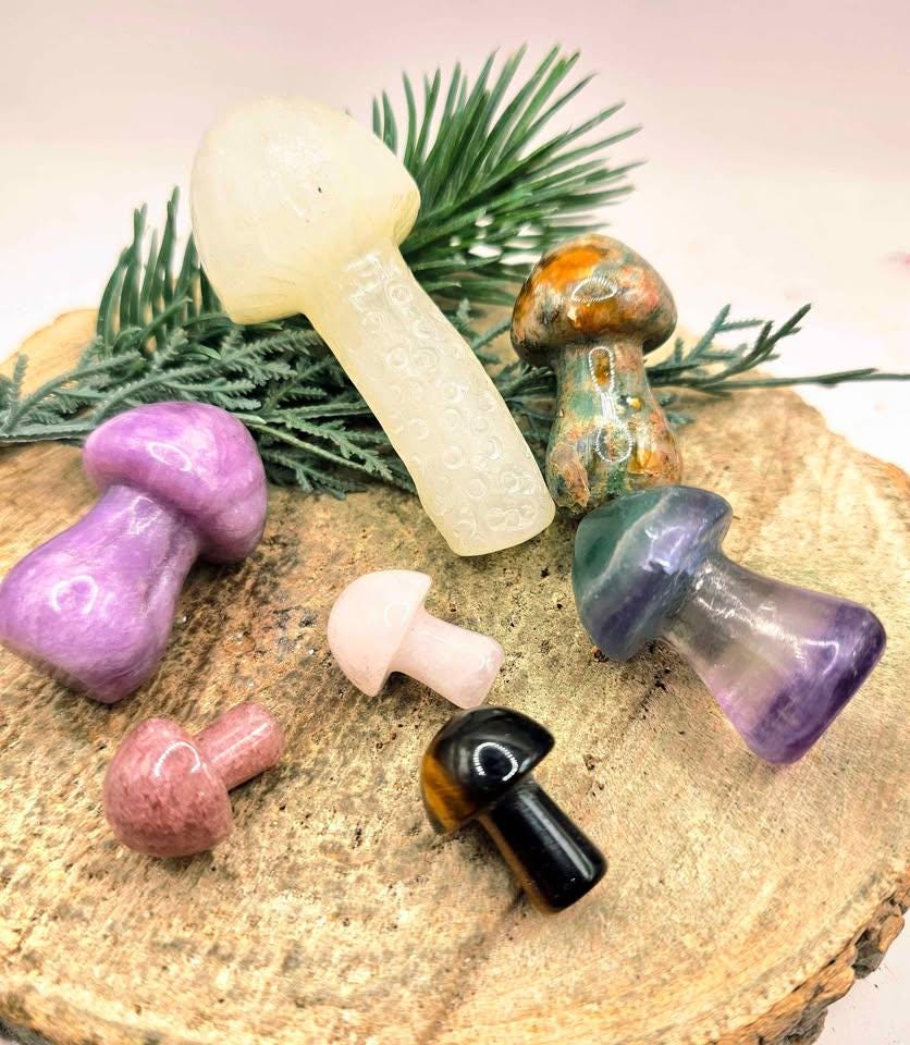 Assorted 7pcs Nature Crystal Stone Mushroom