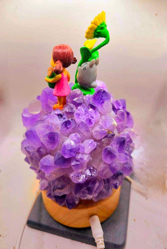 Nature Amethyst Points Totoro Decors Light