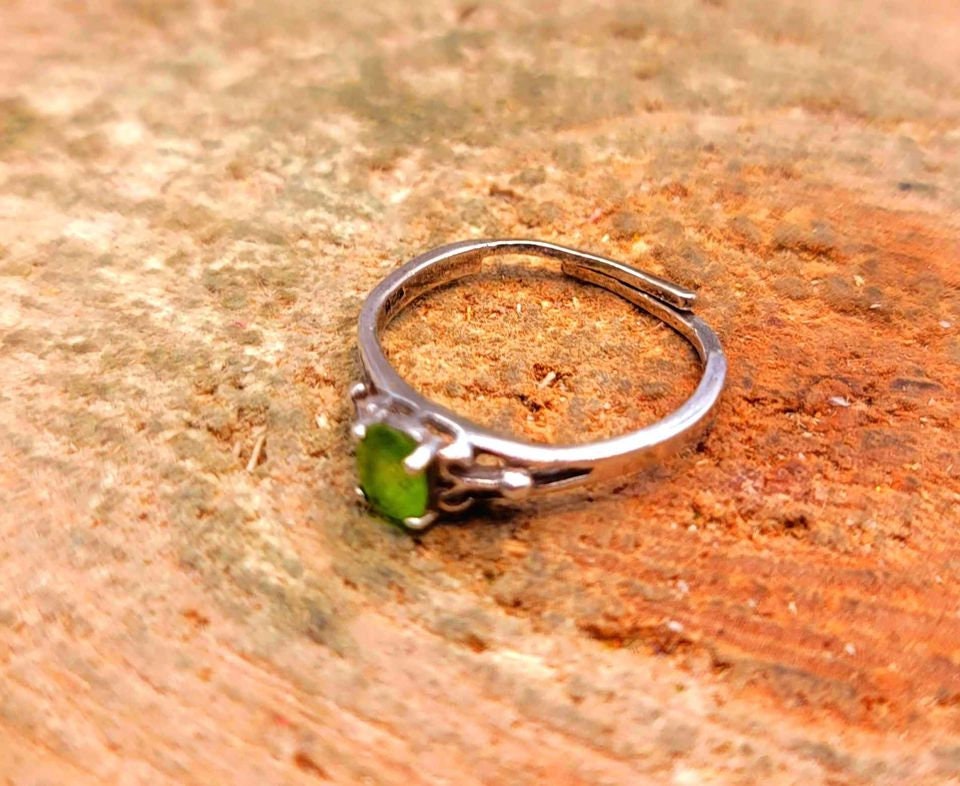 Beautiful Nature Green Peridot Bracelet & Sterling Silver Ring 2pcs Set