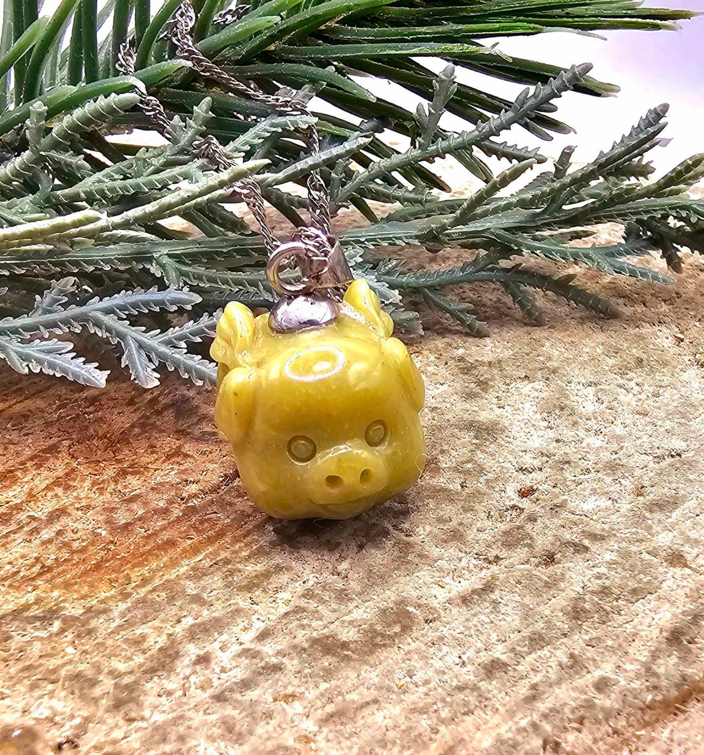 Nature Alashan Agate Cute Animals Pendant Necklace