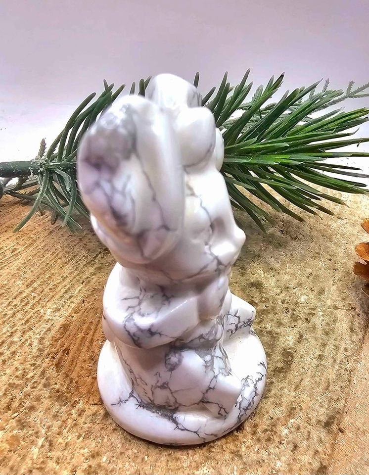Adorable Nature Howlite Hand Carved Forest Spirit Decor Figure