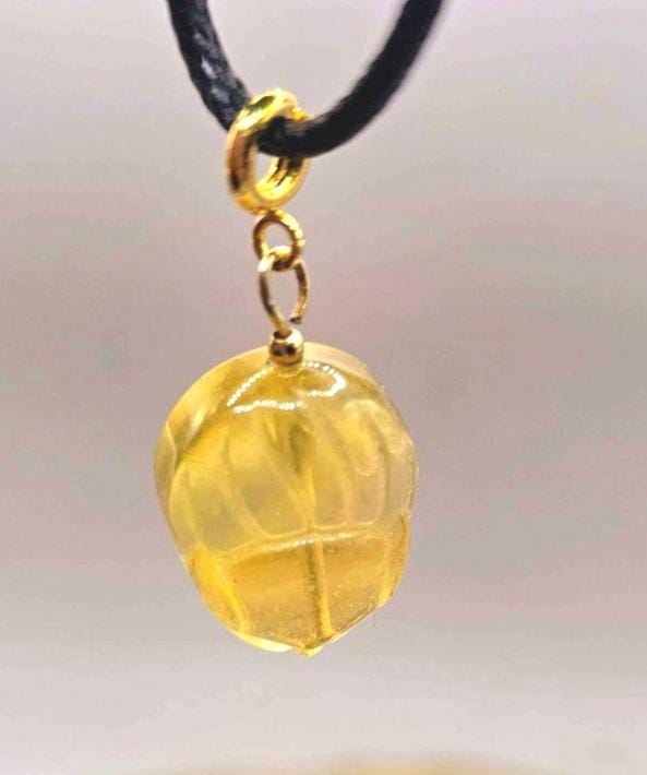 Nature Fluorite Sleeping Nine Tails Fox Pendant Necklace
