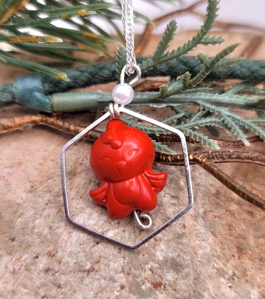 Unique Nature Red cinnabar Carved Chinese Zodiacs Pendant Necklace