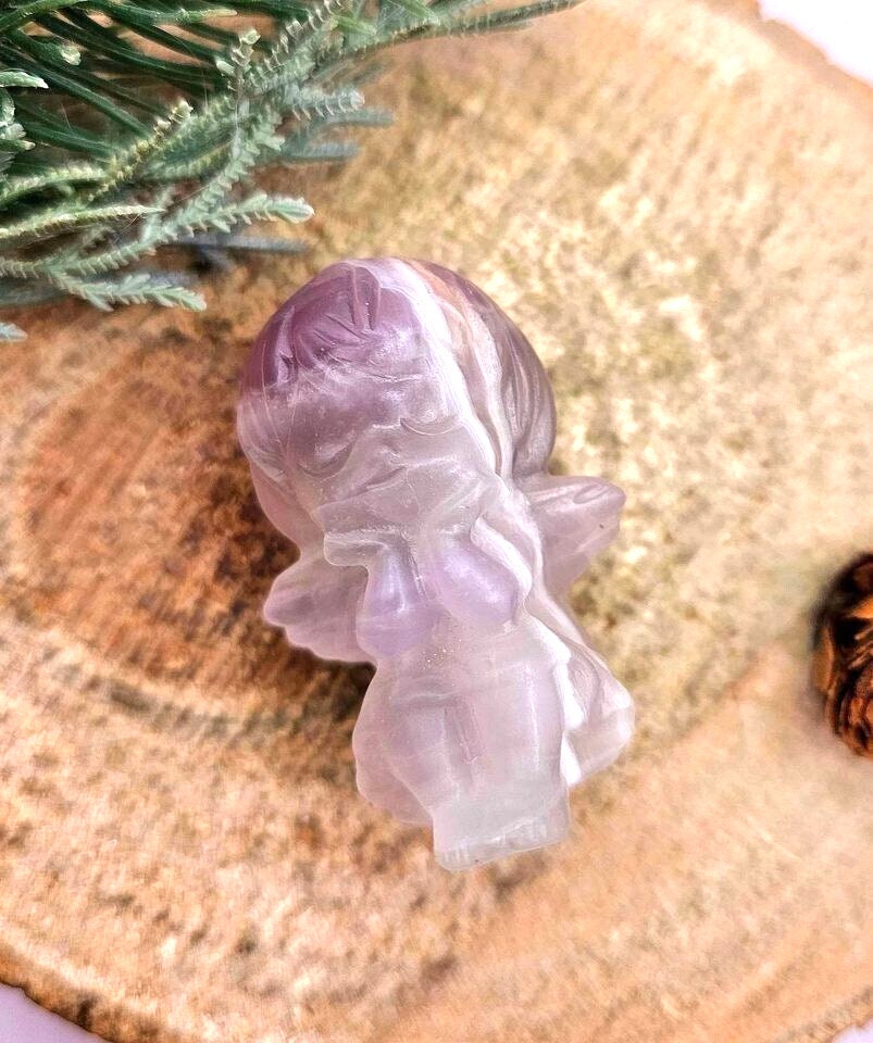 Adorable Nature Flashy Moonstone Hand Carved Mermaid Sleeping On Moon Pendant Necklace