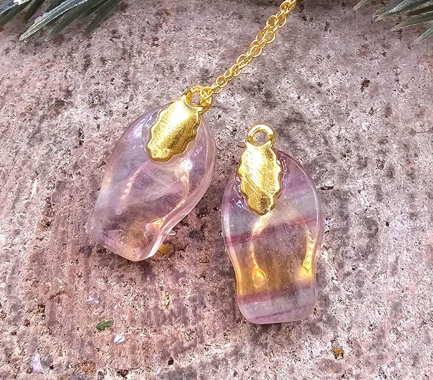 Nature Stone Cute Flip Flop Pendant Necklace