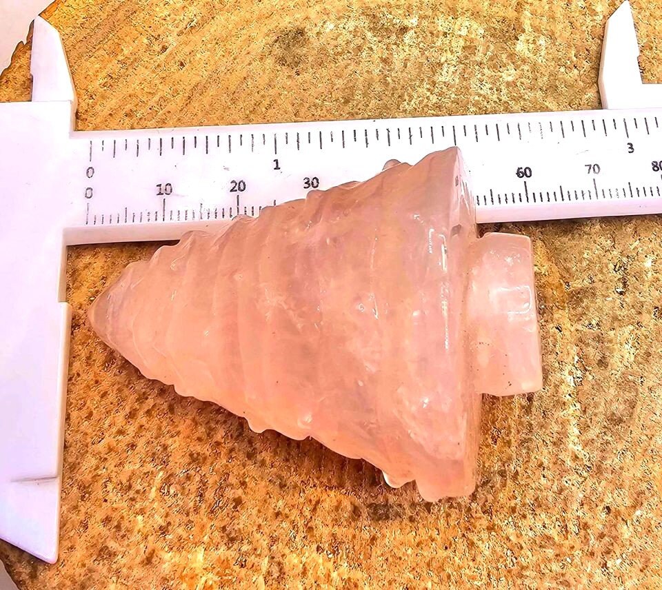 Nature Rose Quartz Hand Carved 2.2" Christmas Tree Decor Figure