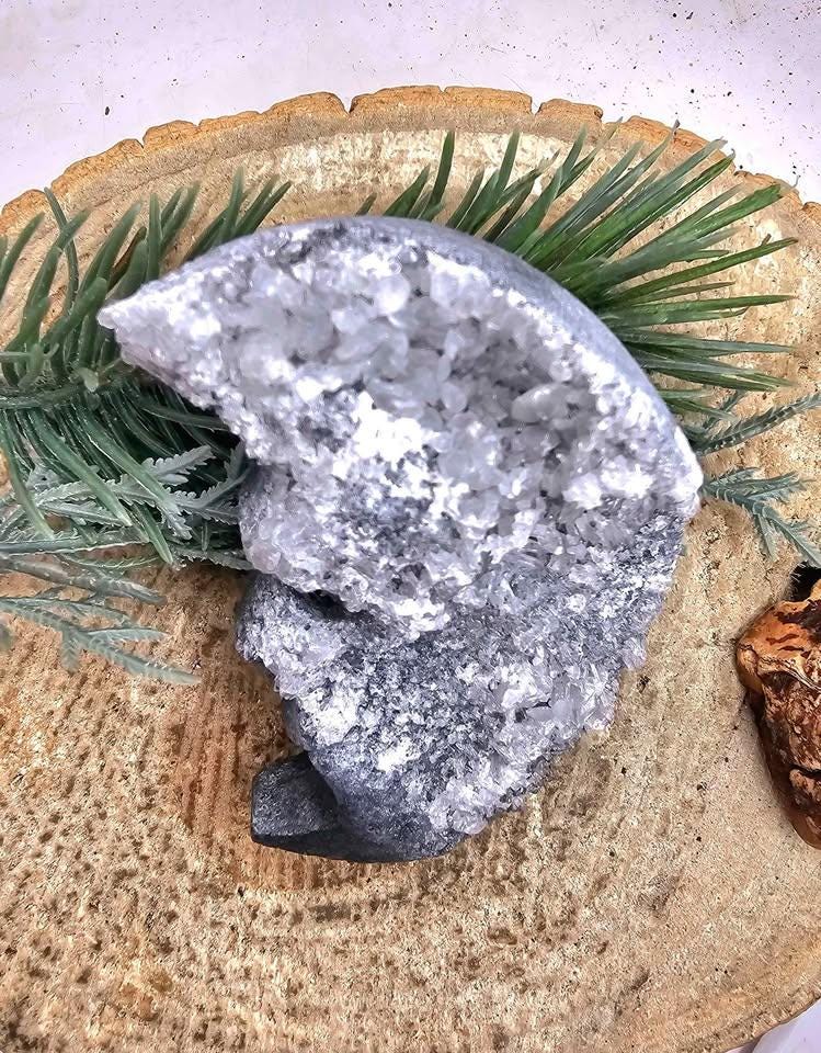 Nature Purple Fluorite Crescent Moon Decor