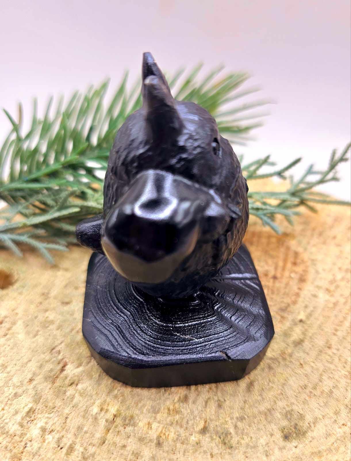 Nature Obsidian Hand Carved Totoro Decor Figure