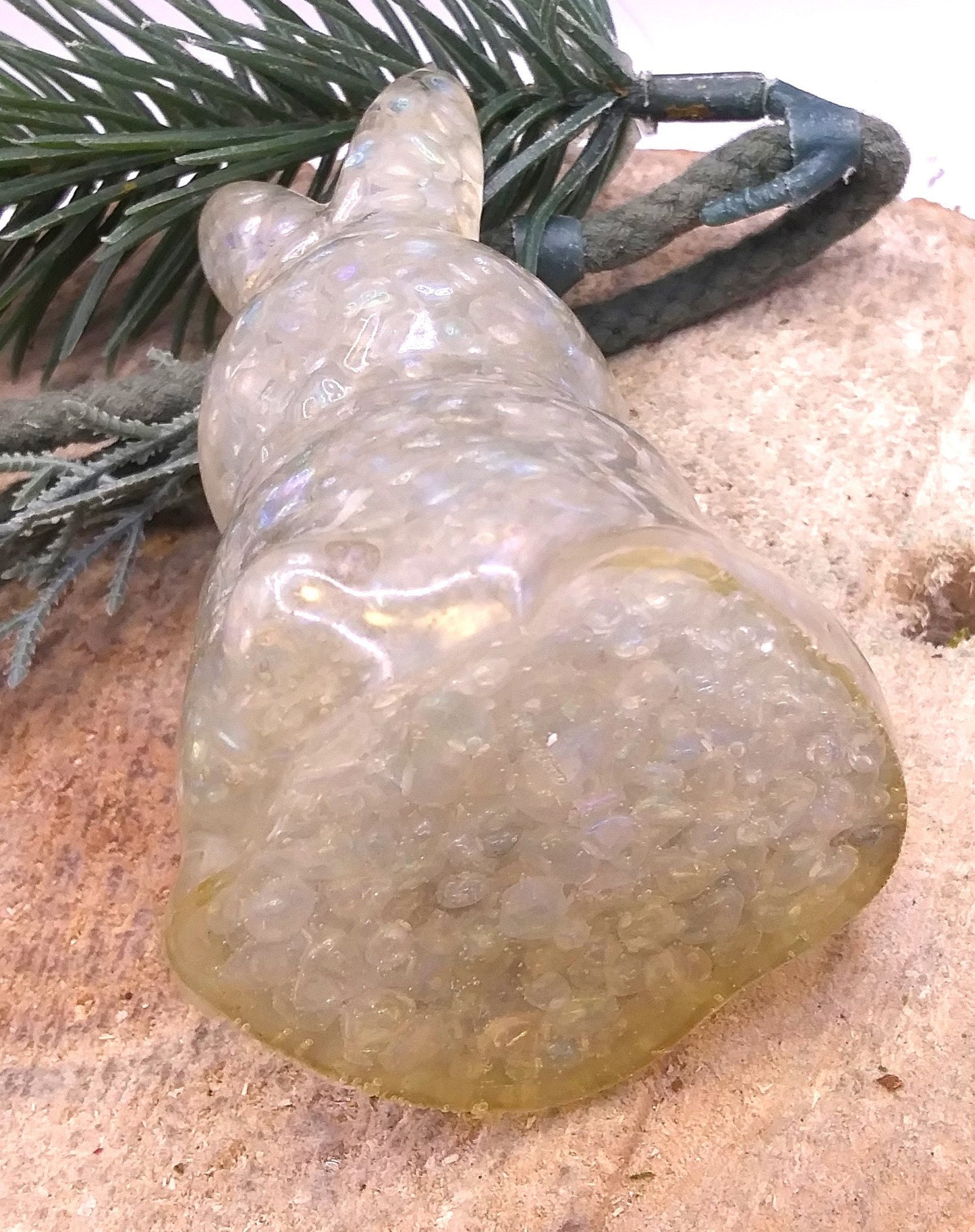 Nature Crystal Chip Resin Blessing Rabbit Figure Decor