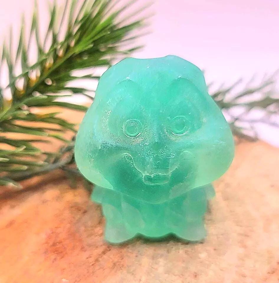Cheerful Nature Fluorite Hand Carved Big Cheek Rabbit Figure