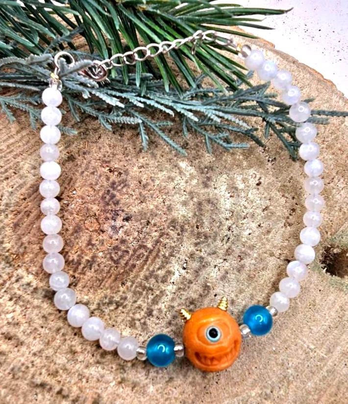 Nature Moonstone Cute Evil Eye Monster Bracelet
