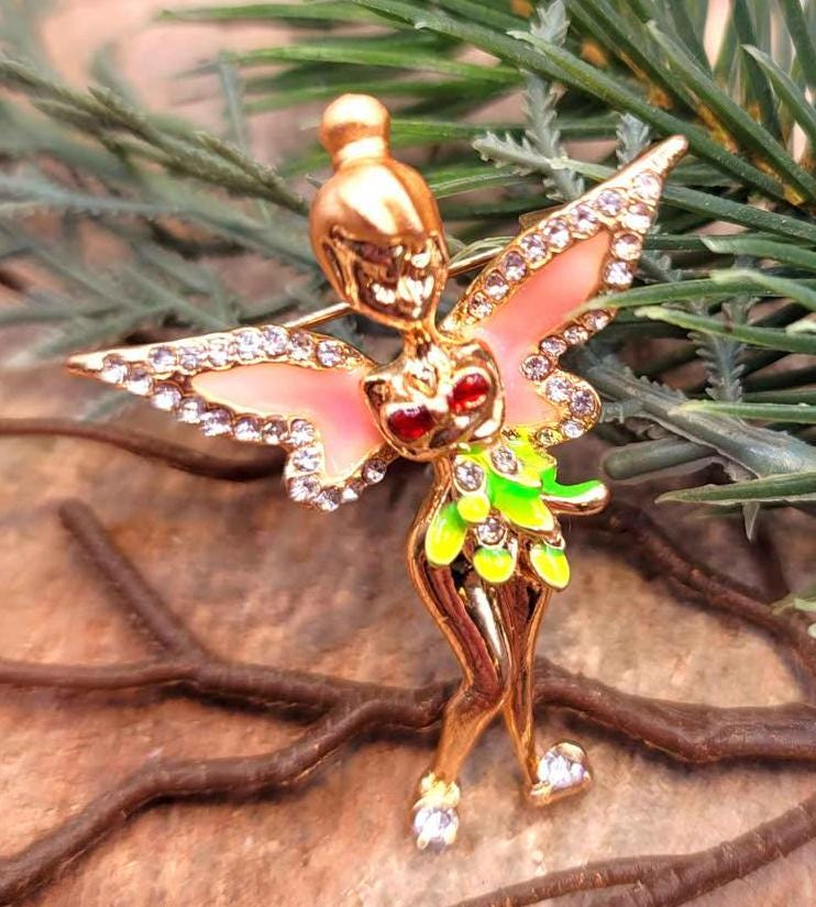 Colorful Enamel Gold Tone Brooch Pendant Necklace