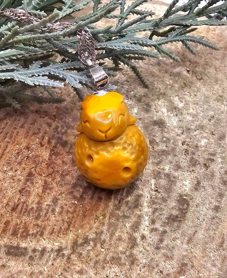 Nature Alashan Agate Cute Animals Pendant Necklace