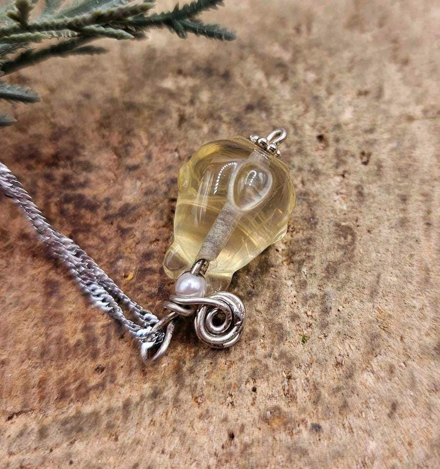 Nature Citrine Hand Carved Cute Totoro Inspired Pendant Necklace
