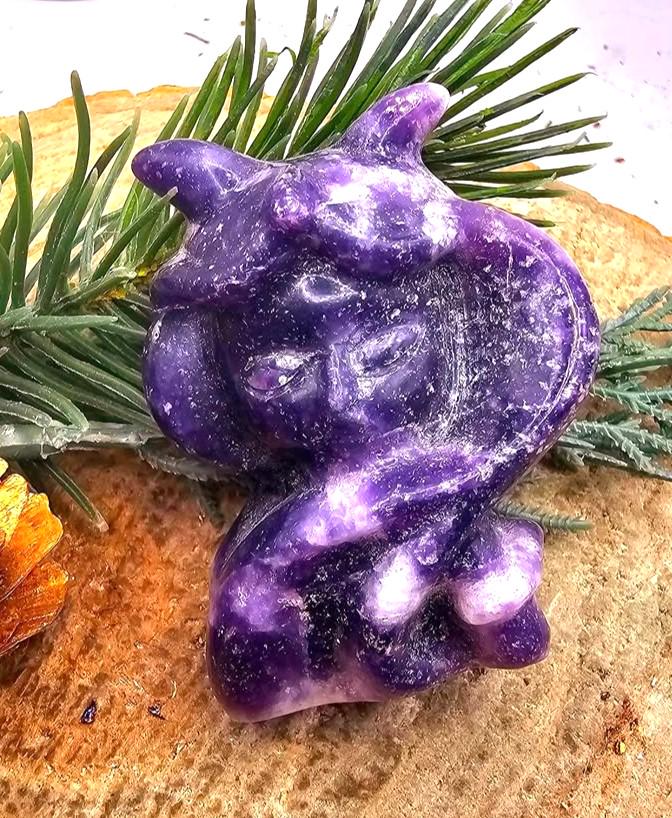 Nature Purple Lilacs Stone Hand Carved Fairy Figure