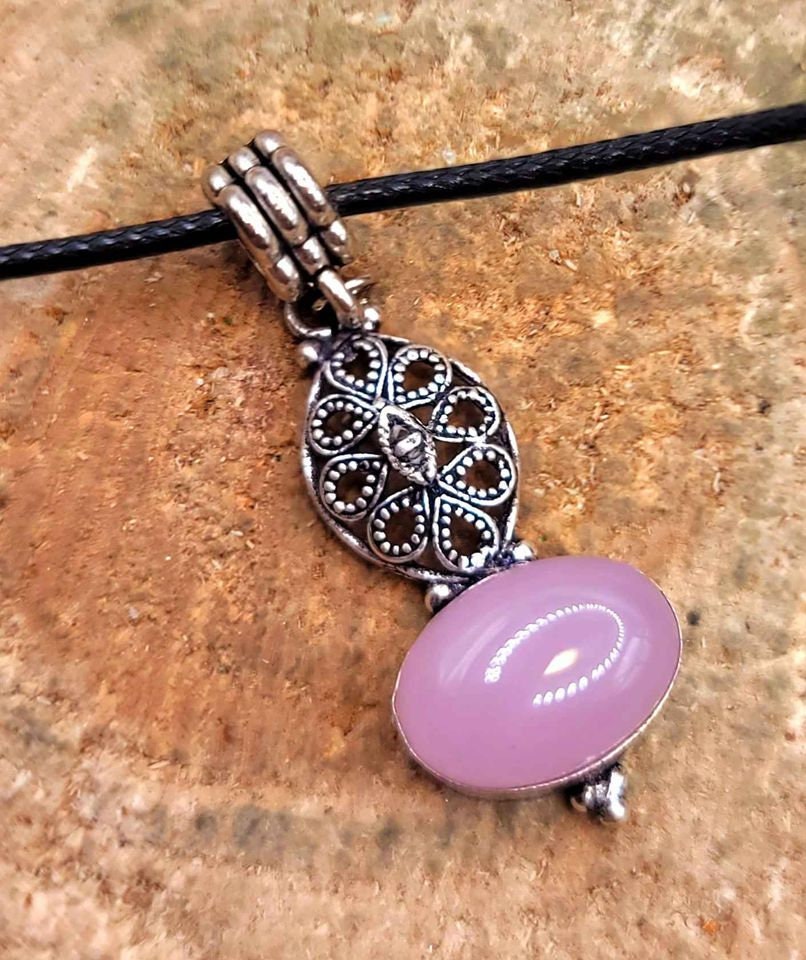 Beautiful Nature Rose Quartz S925 Sterling Silver Pendant Necklace