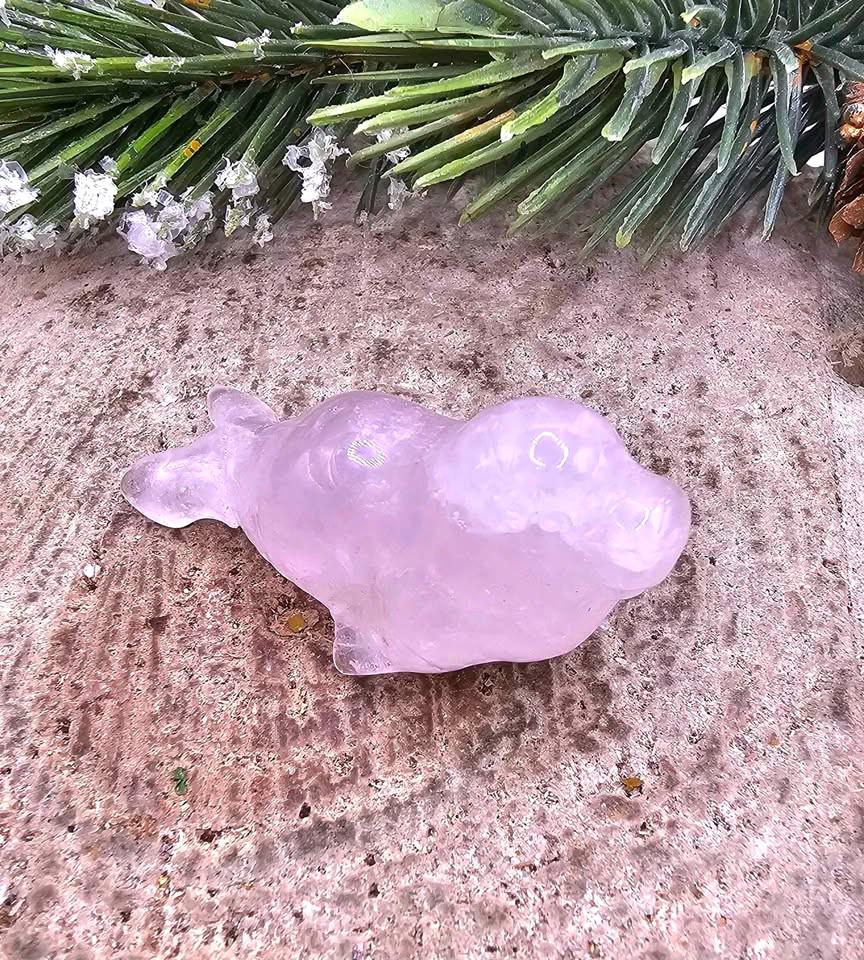Nature Crystal Stone Carved Sea Seal & Turtle Figures