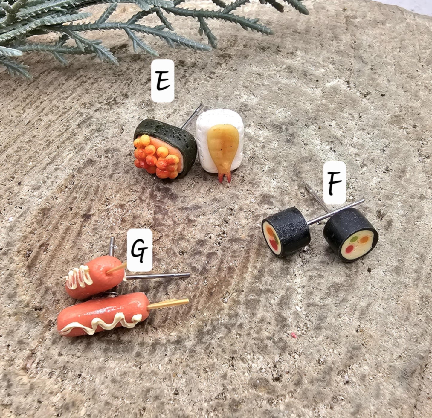 Hand Made Flour Clay Colorful Mini Food Ear Stud