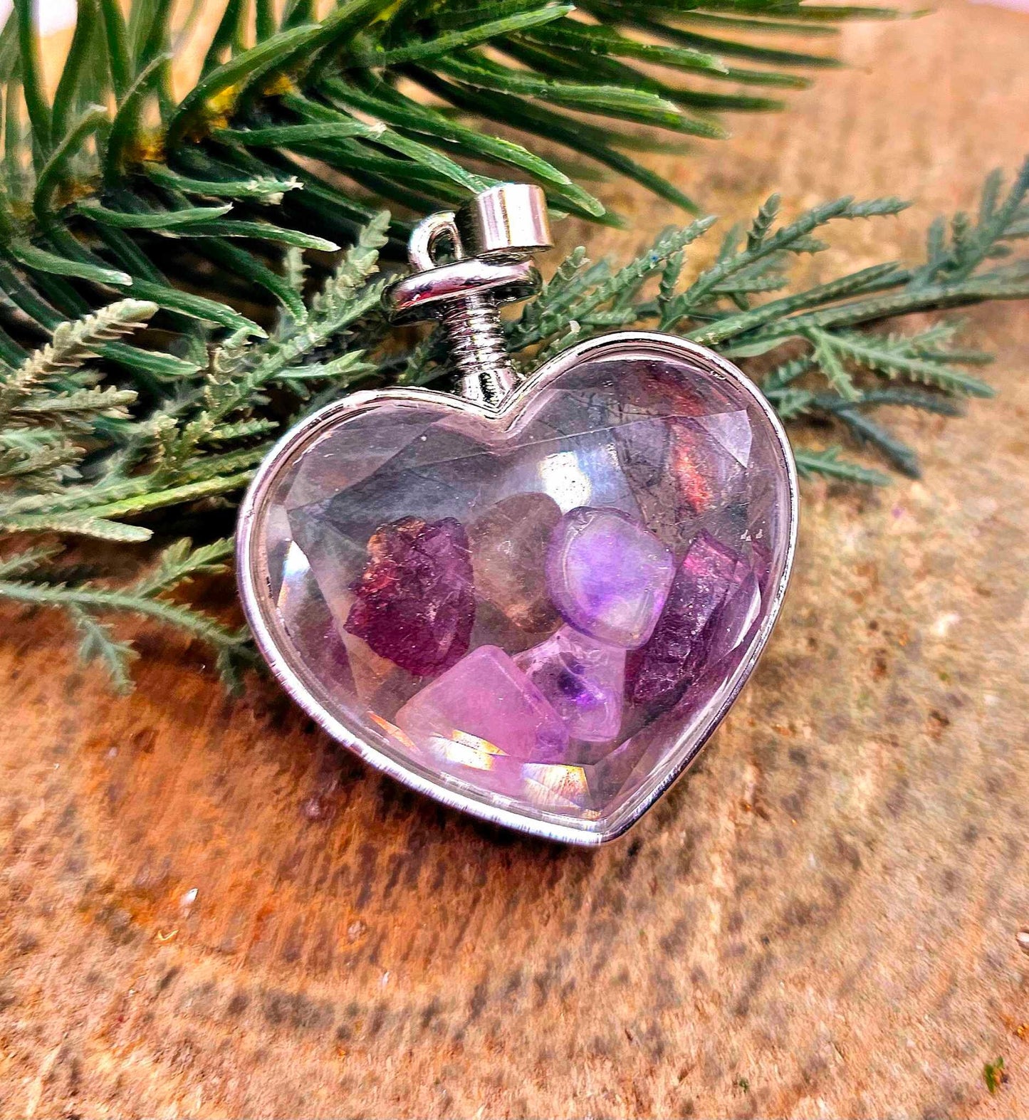 Nature Super Seven Mixed Stone Floating Pendant Necklace