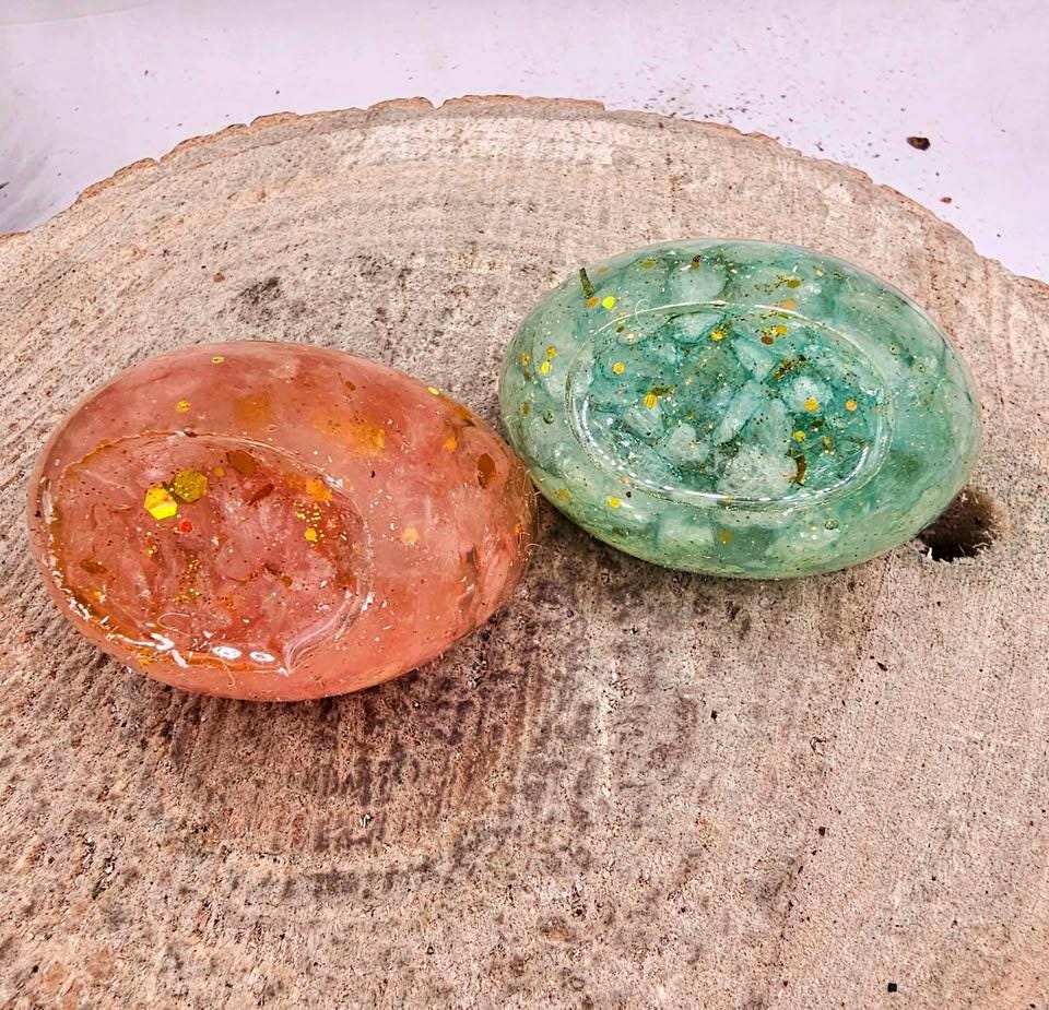 Set Of 2pcs Crystal Chip Resin Ancient Gold (Yuanbao) Decor