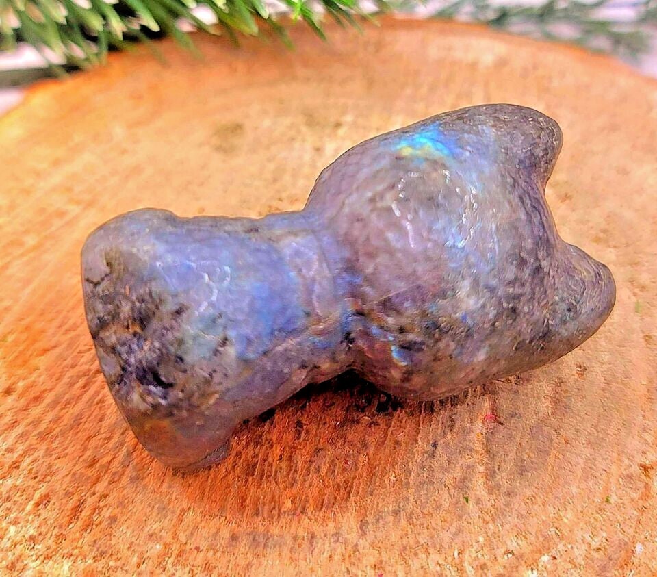 Adorable Nature Labradorite Hand Carved Happy Dog Big Figure