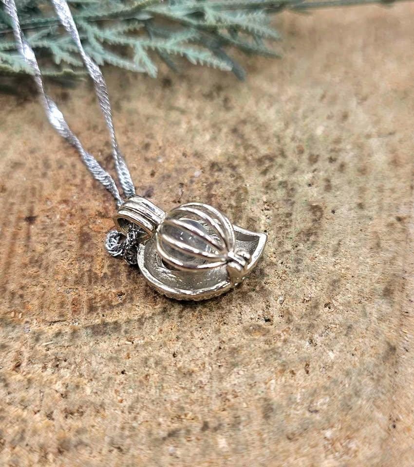 Silver Tone Openable Locket With Crystal Stone Pendant Necklace
