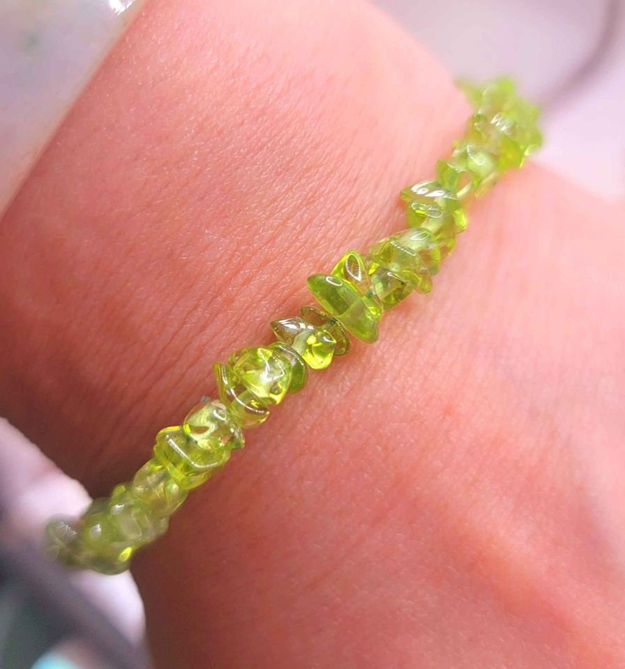 Beautiful Nature Green Peridot Bracelet & Sterling Silver Ring 2pcs Set