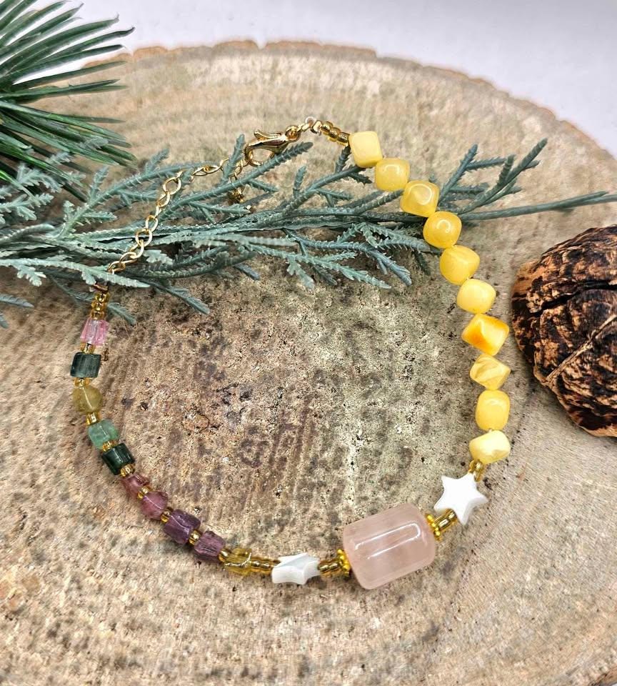 Nature Mixed Crystal Stones Bracelet