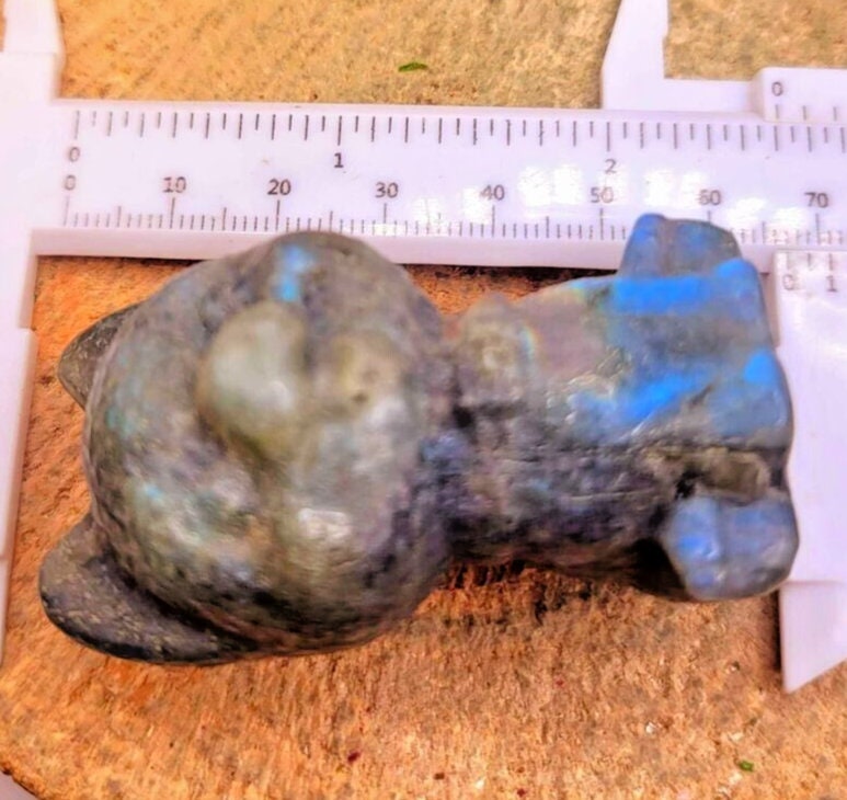 Adorable Nature Labradorite Hand Carved Happy Dog Big Figure
