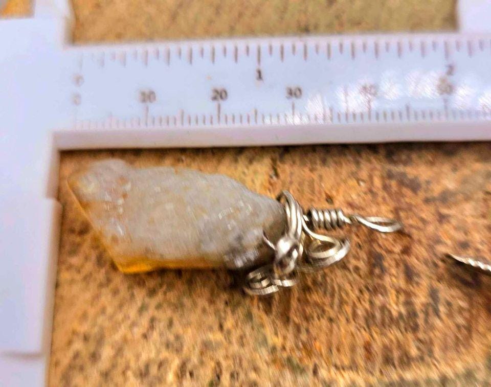 Beautiful Nature Yellow Citrine Polished Tooth Pendant Necklace