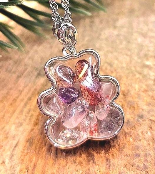 Nature Super Seven Floating Crystals Pendant Necklace
