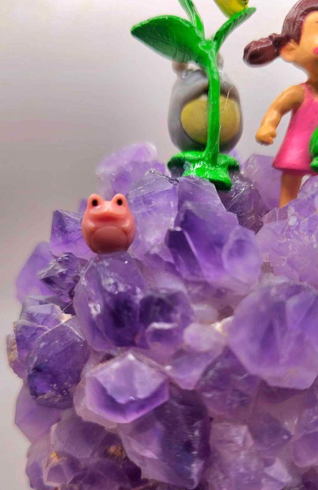 Nature Amethyst Points Totoro Decors Light