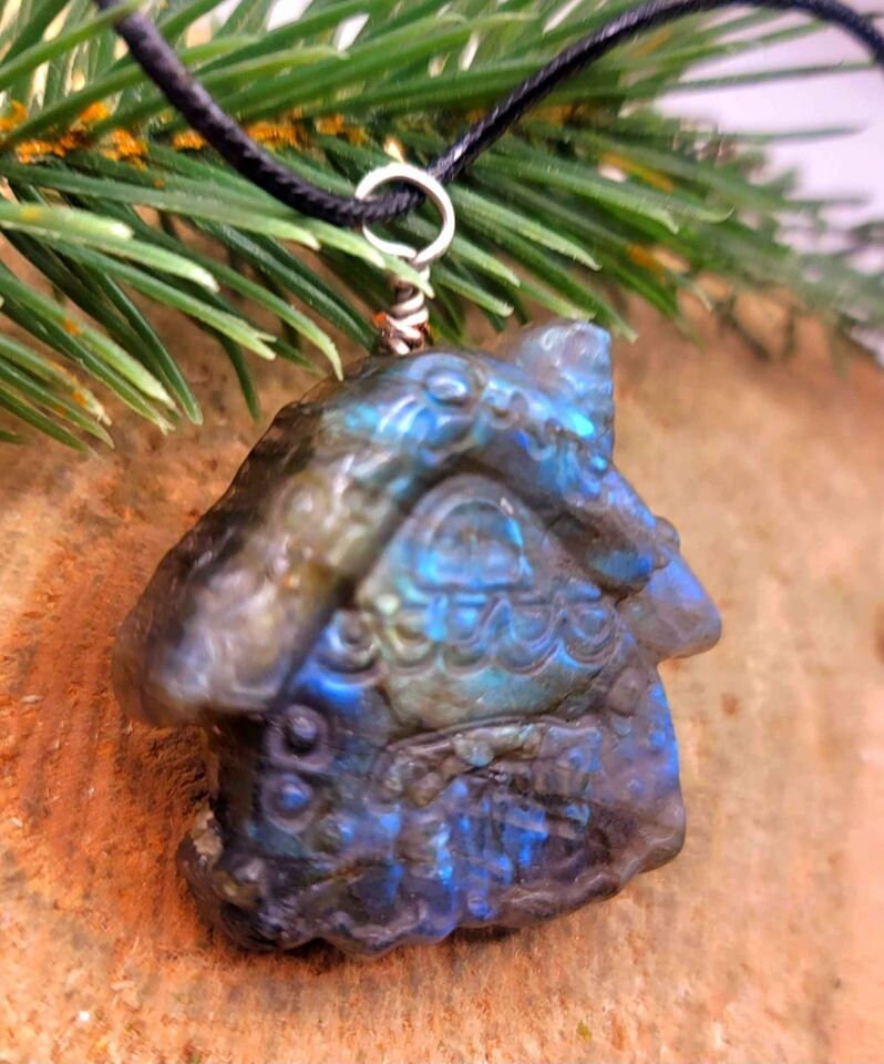 Beautiful Nature Labradorite Strong Flash Cottage Farmhouse Pendant Necklace