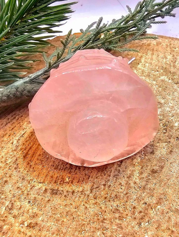 Nature Rose Quartz Hand Carved 2.2" Christmas Tree Decor Figure