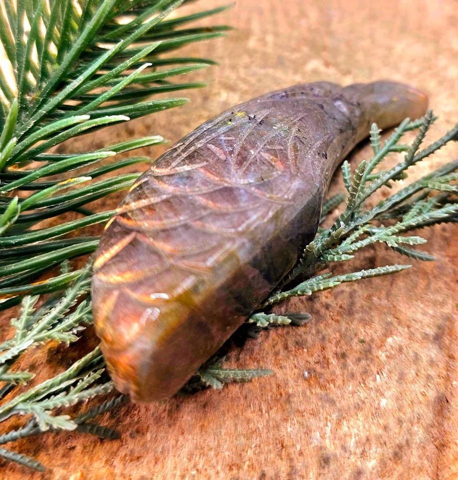 Unique Nature Labradorite Hand Carved Eagle Decor Figure