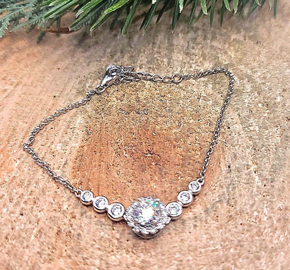 GIA 8H8A 1ct -6.5mm Moissanite Diamond S925 Bracelet