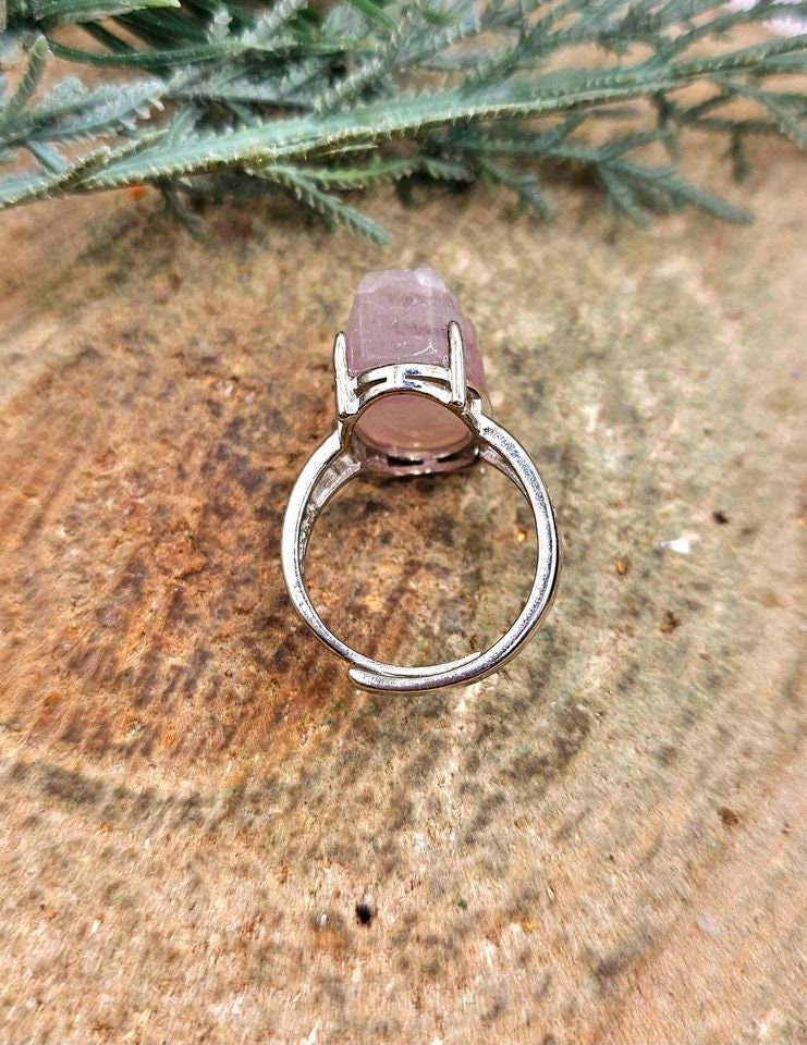 Nature Rainbow Fluorite  Carved Blessing Pi Xiu Adjustable Ring