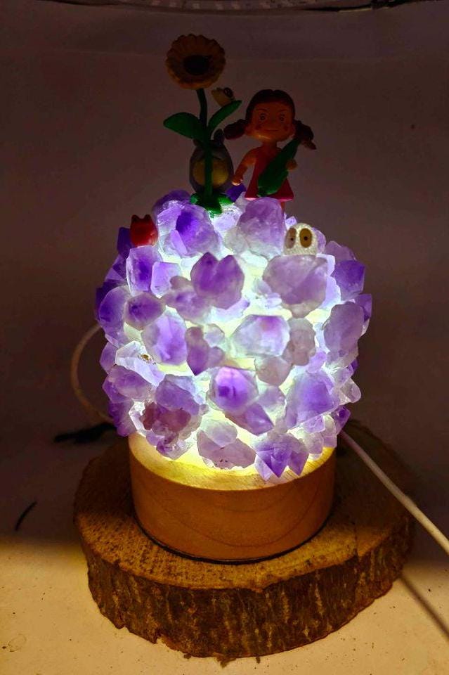 Nature Amethyst Points Totoro Decors Light