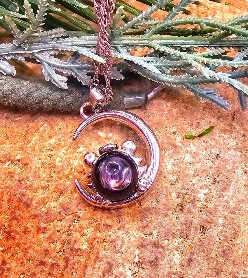 Nature Cat Eye Flash Silver Obsidian Tiger King Pendant Necklace