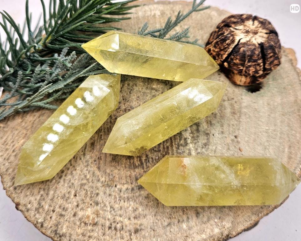 Beautiful Heated Citrine Crystal Double Tips Wand Point