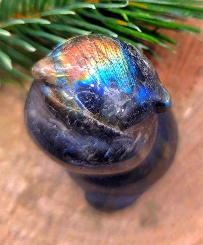 Nature Stone Hand Carved Cute Cat Decor Figure